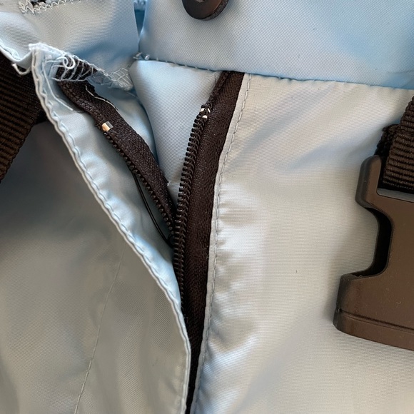 Dusty Blue Shell Reflective Tape Belt Detail Joggers Parachute Pants - Picture 5 of 5